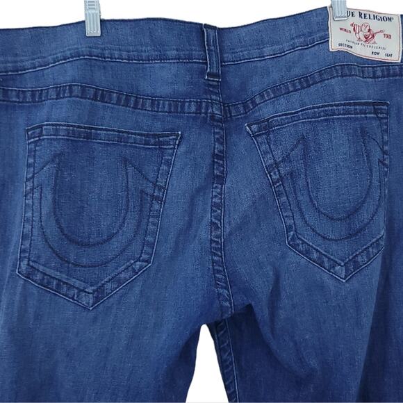 True Religion Ricky Relaxed Straight Jeans Size 40x32 Blue Jean Denim Men - Picture 1 of 6